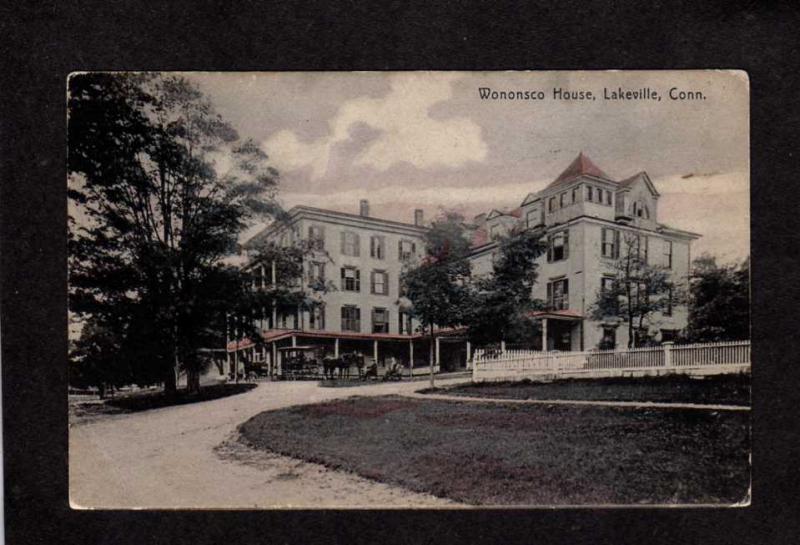 CT Vintage Wononso House Lakeville Conn Connecticut Postcard