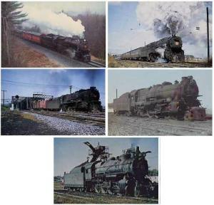 Pennsylvania Railroad Steam Locomotives Lot of 5 Postcard...