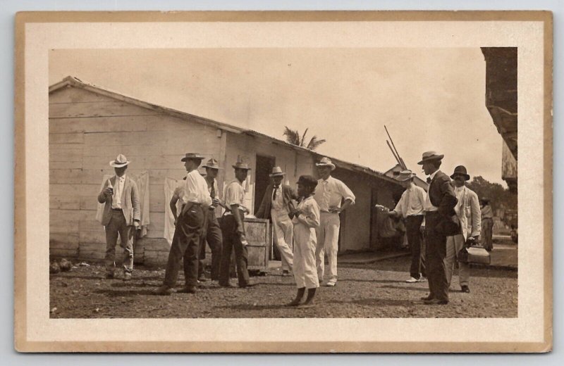 RPPC Men and Good Doctor in Village Drinking Bottles of Who Knows Postcard I22