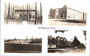 RPPC MT PLEASANT, MI Michigan  Central State TEACHER'S COLLEGE 1946  Postcard