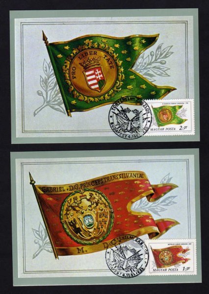 Lot 2 Hungary Flag Postcard Budapest Toreneti Museum Carte Postale Postcards