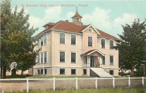 c1910 Chromograph Postcard St. Benedict High School, Woodburn OR Marion County