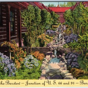 c1940s Barstow CA El Rancho Barstow Route 66 91 Hotel Garden Linen Postcard A219