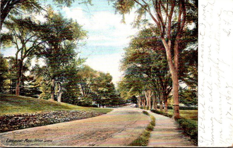 Massachusetts Lancaster Street Scene 1908