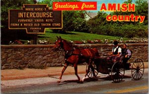 Pennsylvania Amish Country Intercourse Young Amish Couple In Courting Buggy