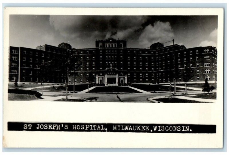 c1920's St. Joseph's Hospital View Milwaukee Wisconsin WI RPPC Photo Postcard