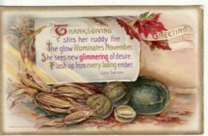 THANKSGIVING   HARVEST, CORN  1910 Winsch postcard