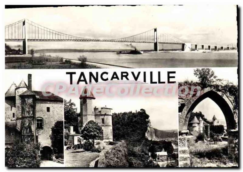 Postcard Modern Tancarville bridge castle