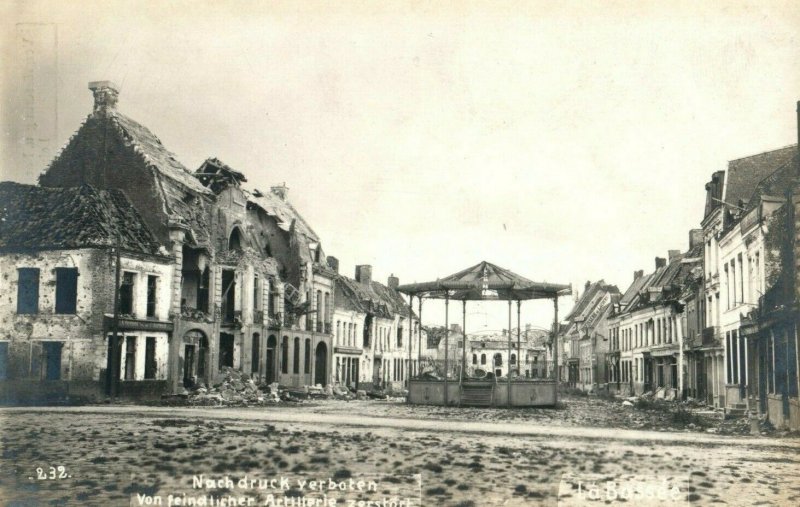 c1910 RPPC WW1 Bomb Damage Battle Of La Bassee France #2 Vintage Postcard P113