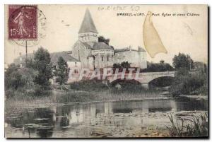 Old Postcard Mareuil on Lay and church bridge old castle