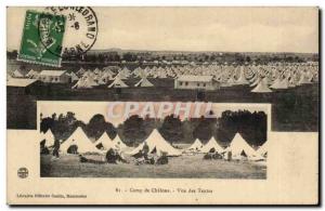 Old Postcard Army Camp Chalons View tents