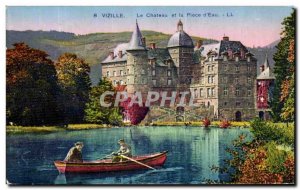 Old Postcard Vizille Le Chateau and Piece of Water