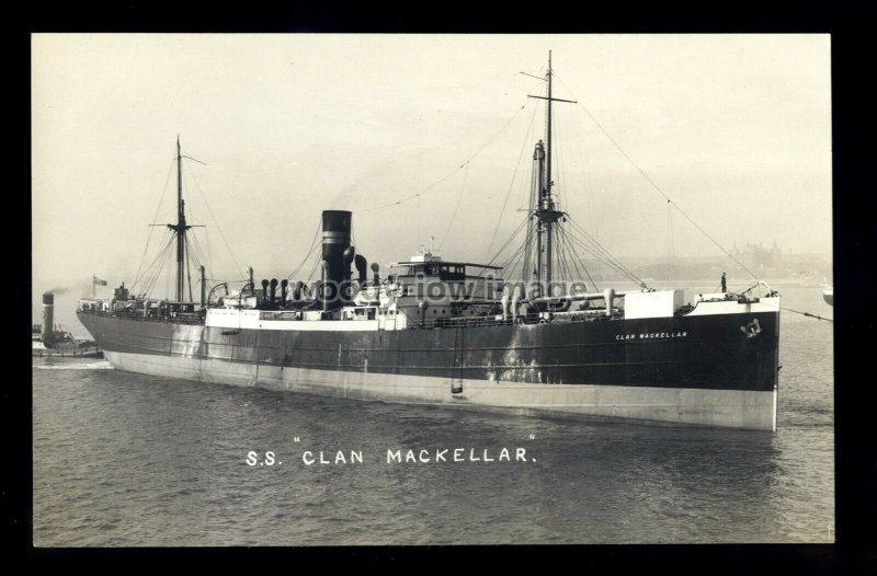 bf222 - Clan Line Cargo Ship - Clan Mackellar , built 1913 - postcard Feilden