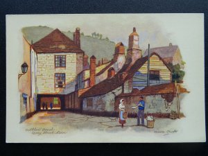 Cornwall LOOE Cobblers Bench Street Artist Anne Croft c1940s Postcard by Mansell