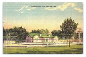 Swimming Pool Fort Scott Kansas Postcard