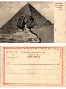 CPA EGYPT The Sphinx and Pyramid of Cheops (421356)