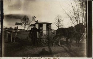 Twin Valley MN Mailman Mail Carrier RFD? Horse Wagon Real Photo Postcard