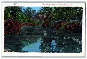 1936 Greetings From Haverstraw New York NY, River View Posted Vintage Postcard 