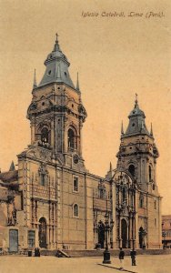 IGLESIA CATHEDRAL LIMA PERU POSTCARD (c. 1910) !!