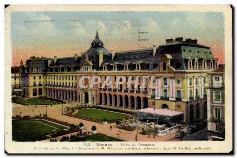 Old Postcard Rennes Palais du Commerce