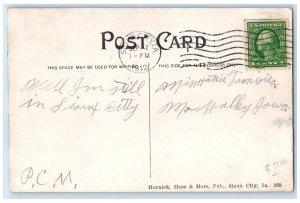 1912 Residence District Houses Street Scene Sioux City Iowa IA Antique Postcard
