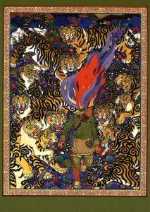 Little Boy and Siberian tiger Nanai Amur Fairy Tale 赫哲族 Far East New Postcard