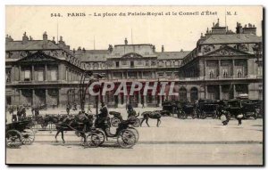 Paris The Palais Royal Square and the Board & # 39Etat Post Card Old