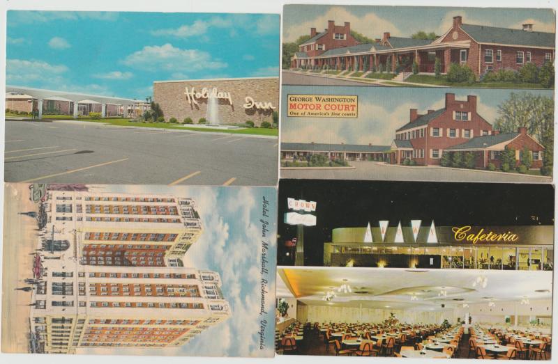 Lot of 4 vintage hotel motel restaurants Postcards