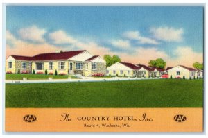 c1940 The Country Hotel Highways Exterior Waukesha Wisconsin WI Vintage Postcard