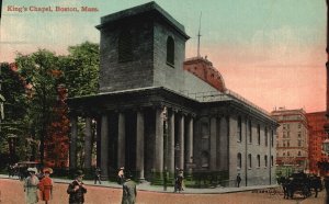 Vintage Postcard Kings Chapel Parish Church Boston Massachusetts Leighton Pub.