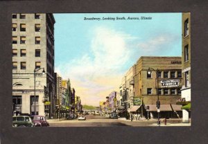 IL Broadway Three Sisters Store Walgreen Drug Aurora Illinois Vintage Postcard