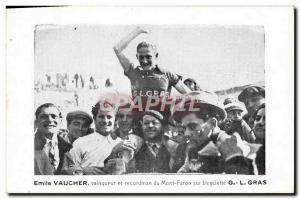 Postcard Old Bike Cycle Cycling Emile Vaucher winner and record holder Mont F...