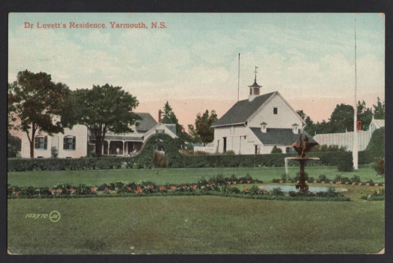 Nova Scotia YARMOUTH Dr. Lovett's Residence Pub by Valentine & Sons ~ Und/B