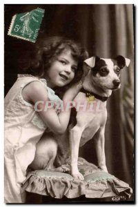 Postcard Old Dog Dogs Children