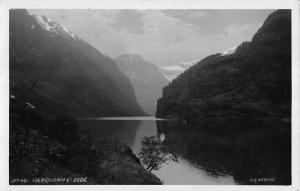 Naerofjorden Norway Scenic River Valley Real Photo Antique Postcard K15900