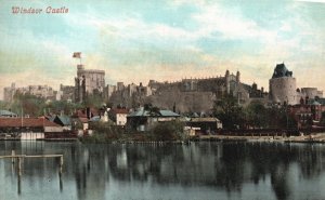 Vintage Postcard Windsor Castle Tower Sea Waterfront Berkshire England UK