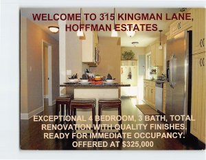 Postcard Welcome To 315 Kingman Lane, Hoffman Estates, Illinois