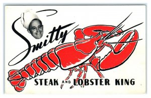 SMITTY STEAK & LOBSTER KING Roadside c1950s St Paul, MN? Cool Graphics Postcard