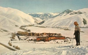 IDAHO Penny Mountain SUN VALLEY LODGE Skiing c1950s Ektachrome Vintage Postcard