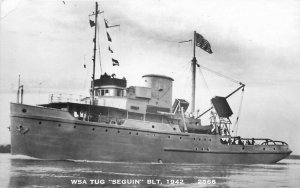 1950s WSA Tug Seguin BLT 1942 #2566 RPPC Photo Postcard 12544