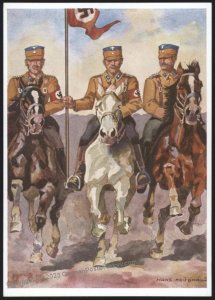 3rd Reich Germany 1931 SA Riders Nr76B Verlag Bildkunst Albert Reich Bisc 111496