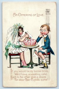 Ponca Oklahoma OK Postcard Offering Love Wedding Cake Gassaway Bridal 1908