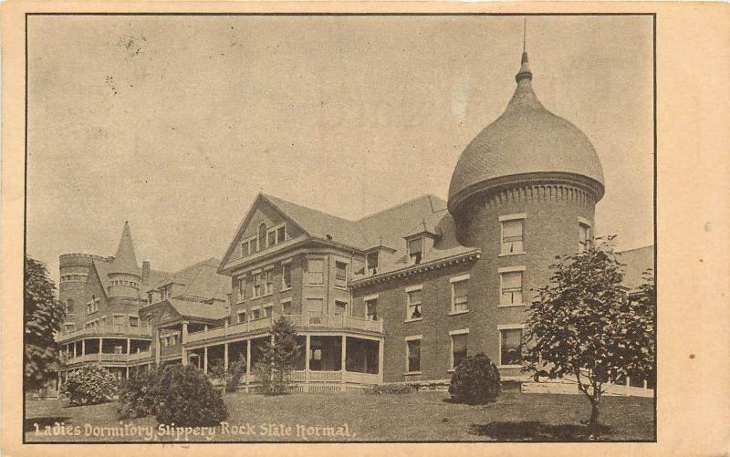 Vintage Postcard Ladies Dormitory Slippery Rock Normal School PA