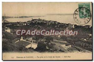 Old Postcard Panorama shooting Cannes Croix des Gardes