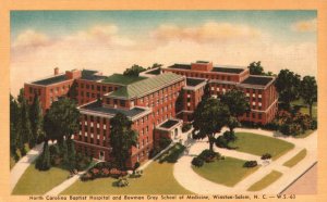 Vintage Postcard Baptist Hospital & Bowman Gray Medicine School Winston-Salem NC