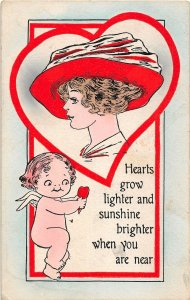 J23/ Valentine's Day Love Holiday Postcard c1910 Cupid 92