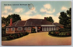 Skowhegan Maine~Club House Exterior @ Lakewood~Tichnor Vintage Linen Postcard