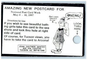 1997 Funny Postcard Show Advertising Peephole Comic Gag Tucson Arizona AZ