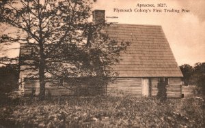 Vintage Postcard 1936 Aptucxet Plymouth Colony's 1St Trading Post Massachusetts