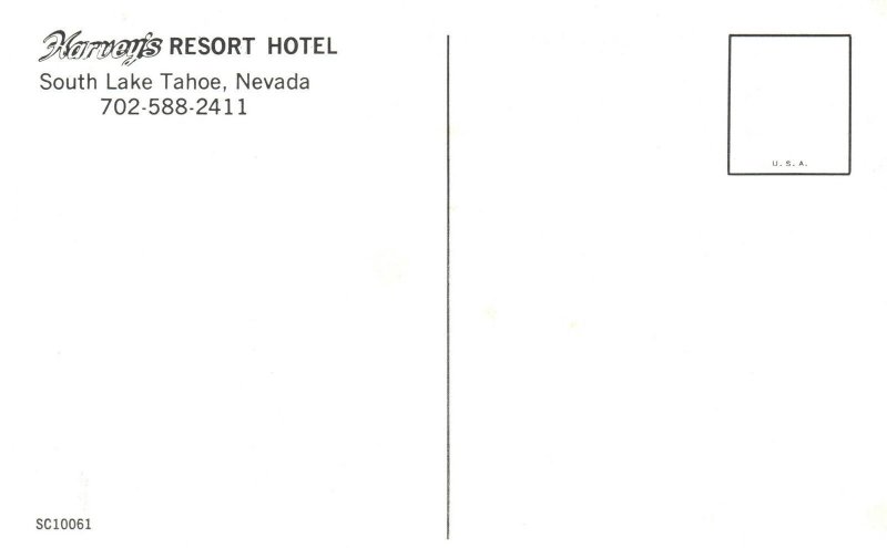 Vintage Postcard Harvey's Resort Modern Hotel South Lake Tahoe Stateline Nevada